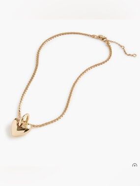 J. Crew Puffy gold heart pendant necklace